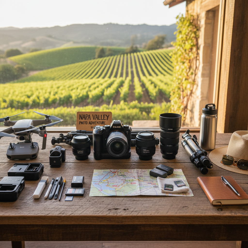 Photography equipment for Napa Valley tour
